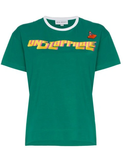 Mira Mikati Unstoppable Embroidered Cotton T Shirt In Green