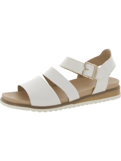 Dr. Scholl's Shoes Island Glow Womens Faux Leather Square Toe Slingback Sandals In White