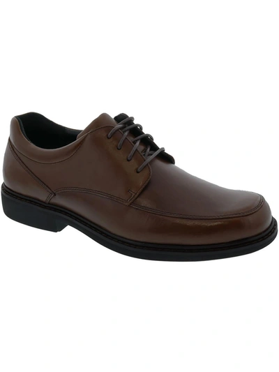 Drew Park Mens Leather Lifestyle Derby Shoes In Brown
