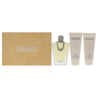 Usher By  For Women - 3 Pc Gift Set 3.4oz Edp Spray, 3.4oz Moisture Body Lotion, 3.4oz Lather B