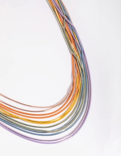 Lovisa Rainbow Chain Layered Necklace In Multi