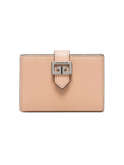 Givenchy Beige Gv3 Logo Goat Skin Cardholder - Neutrals