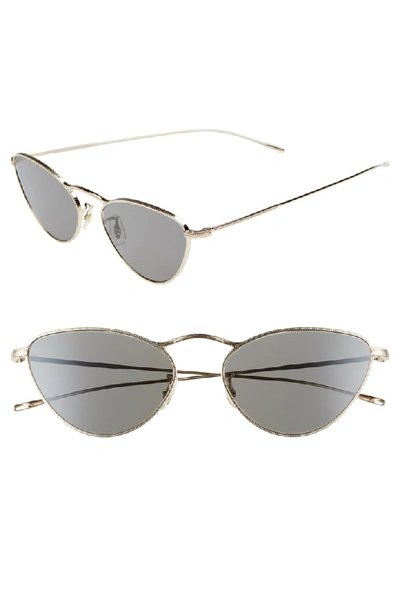 Oliver Peoples Lelaina 56mm Cat Eye Sunglasses - Carbon Gray/ Gold