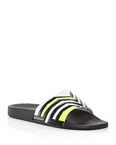 Danward Men's Multi-stripe Slide Sandals In Yellow