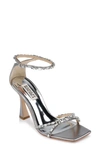 Badgley Mischka Ziana Ankle Strap Sandal In Silver