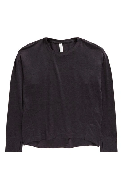 Zella Girl Kids' Restore Oversize Long Sleeve T-shirt In Black Shade