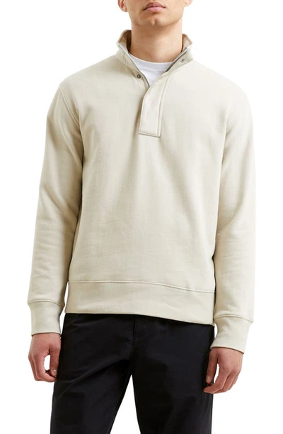 French Connection Quarter Zip Pullover In Stone