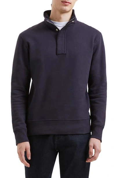 French Connection Quarter Zip Pullover In Dark Navy