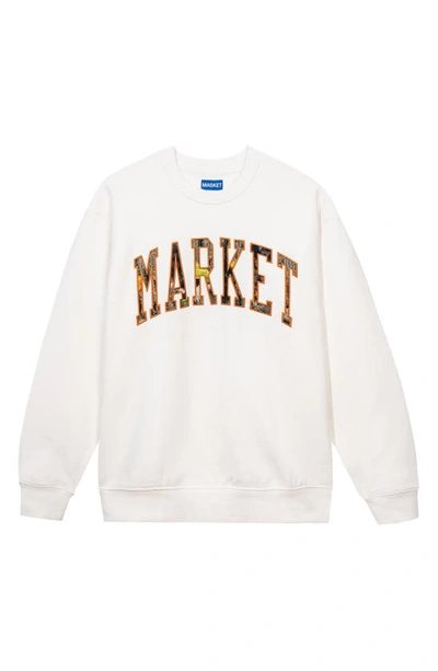 Market Fauxtree Arc Logo Embroidered Sweatshrt In Ecru