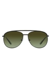 Swarovski 61mm Crystal Aviator Sunglasses In Black