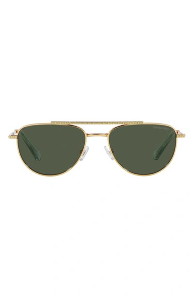 Swarovski 53mm Irregular Sunglasses In Gold