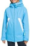 Roxy X Chloe Kim Waterproof Snow Jacket In Azure Blue