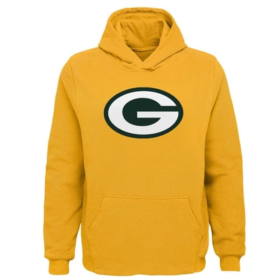 Outerstuff Kids' Youth Gold Green Bay Packers Team Logo Pullover Hoodie