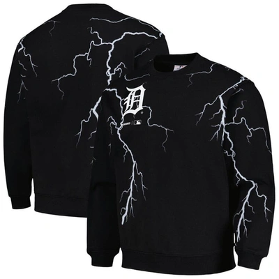 Pleasures Black Detroit Tigers Lightning Crewneck Pullover Sweatshirt
