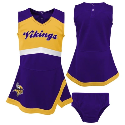 Outerstuff Kids' Girls Toddler Purple Minnesota Vikings Cheer Captain Dress With Bloomers