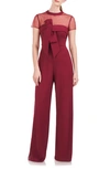 Js Collections Stretch Crepe Jumpsuit In Deep Red