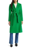 Sam Edelman Belted Wool Blend Coat In Vibrant Green