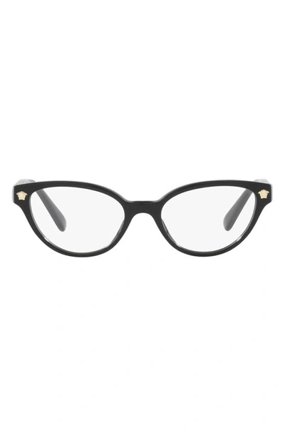 Versace Kids' 47mm Small Cat Eye Optical Glasses In Black
