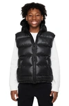 Nike Kids' Water Repellent Therma-fit Hooded Puffer Vest In Black/ Anthracite