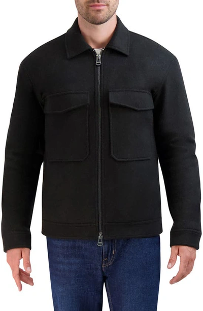 Cole Haan Stretch Trucker Jacket In Black