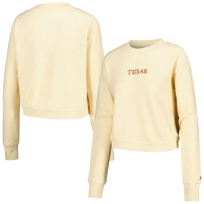 League Collegiate Wear Cream Texas Longhorns Timber Cropped Pullover Sweatshirt