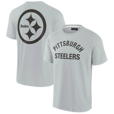 Fanatics Signature Unisex  Gray Pittsburgh Steelers Super Soft Short Sleeve T-shirt