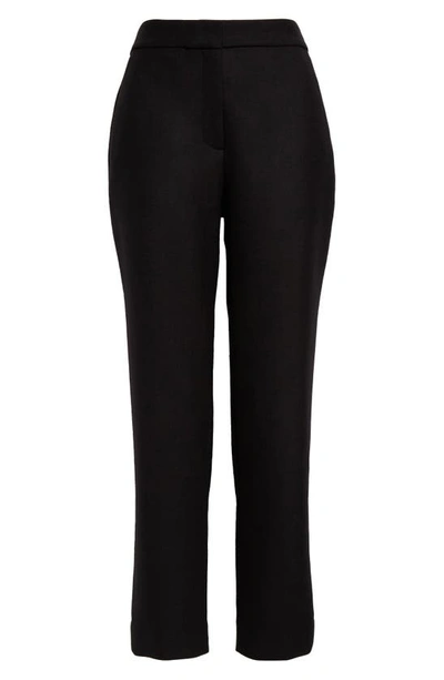 Adam Lippes High Waist Double Face Stretch Wool Ankle Pants In Black