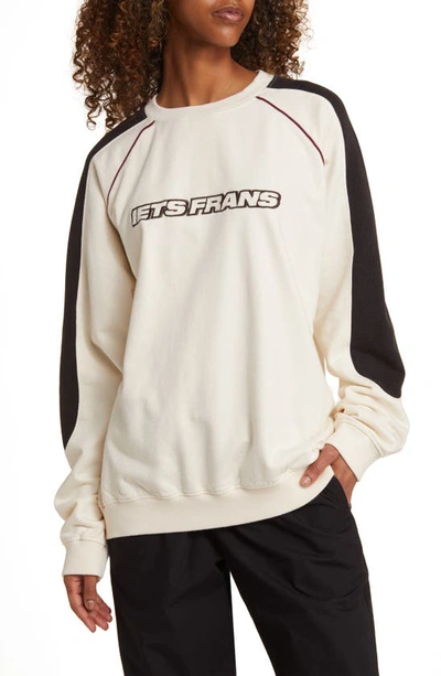 Iets Frans Panel Cotton Sweatshirt In Ecru ModeSens