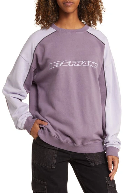 Iets Frans Panel Cotton Sweatshirt In Lilac