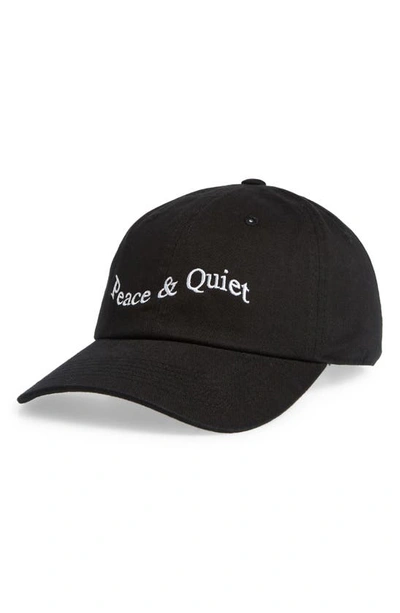 Museum Of Peace And Quiet Wordmark Dad Cotton Logo Cap In Black