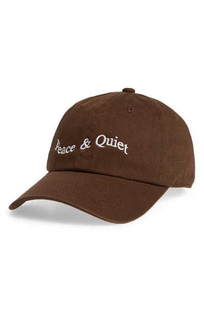 Museum Of Peace And Quiet Wordmark Dad Cotton Logo Cap In Clay