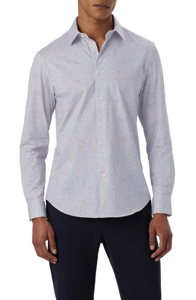 Bugatchi James Ooohcotton® Marble Print Button-up Shirt In White/ Magenta