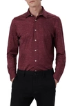 Bugatchi James Ooohcotton® Mélange Print Button-up Shirt In Burgundy