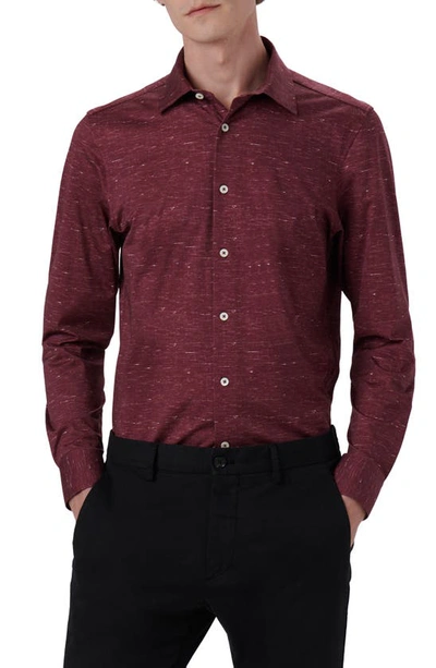 Bugatchi James Ooohcotton® Mélange Print Button-up Shirt In Burgundy