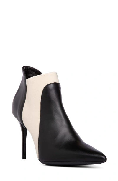 Beautiisoles Abby Pointed Toe Bootie In Black White