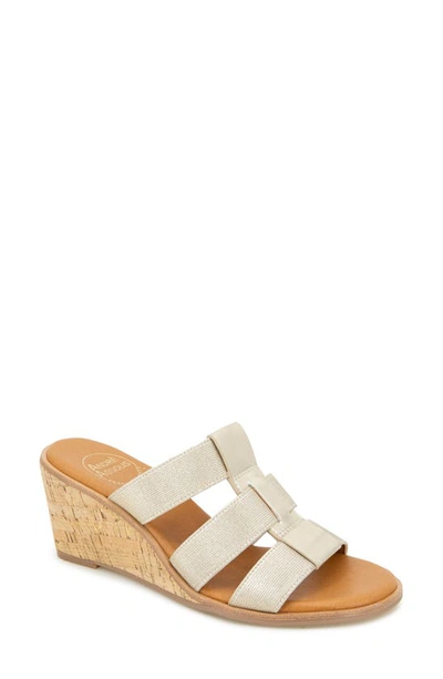 Andre Assous Bentley Wedge Sandal In Platino