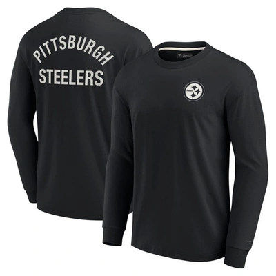 Fanatics Signature Unisex  Black Pittsburgh Steelers Super Soft Long Sleeve T-shirt