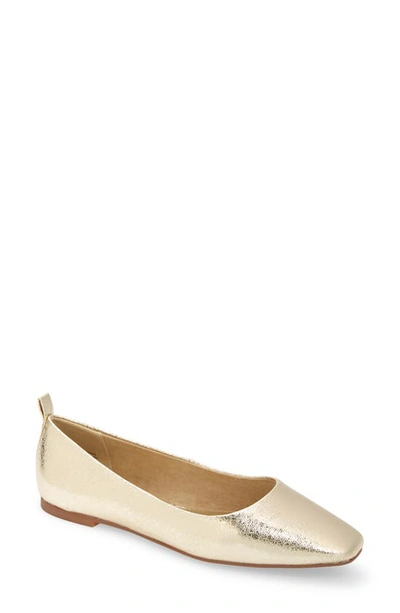 Open Edit Lennox Ballet Flat In Gold Metallic