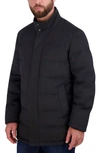 Cole Haan Padded Down Wool Blend Jacket In Black