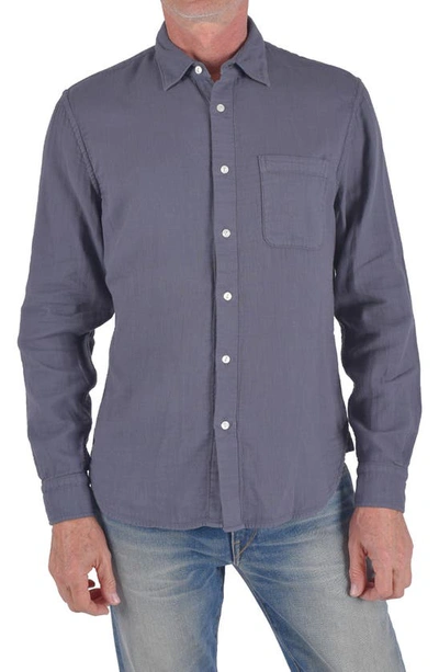 Hiroshi Kato The Ripper Waffle Weave Cotton Button-up Shirt In Charcoal