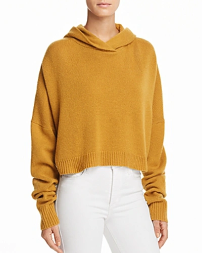 Theory Cashmere Hooded Sweater In Dijon