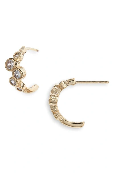 Set & Stones Dottie Cubic Zirconia Hoop Earrings In Gold