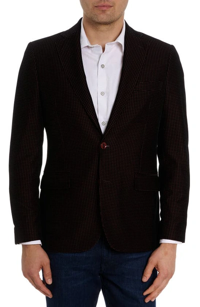 Robert Graham Chianti Houndstooth Jacquard Velvet Sport Coat In Burgundy