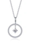 Lafonn Simulated Diamond Lab-created Birthstone Reversible Pendant Necklace In White/ April