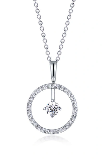 Lafonn Simulated Diamond Lab-created Birthstone Reversible Pendant Necklace In White/ April