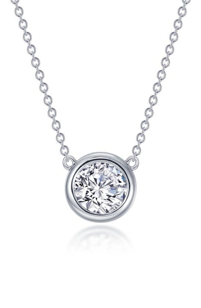 Lafonn Simulated Diamond Solitaire Pendant Necklace In White