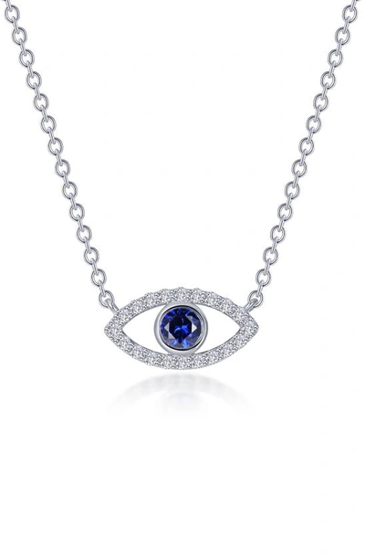 Lafonn Evil Eye Lab Created Sapphire & Simulated Diamond Pendant Necklace In Blue