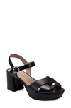 Aerosoles Cosmos Suede Sandal In Black Leather