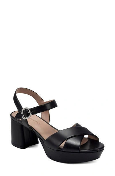 Aerosoles Cosmos Suede Sandal In Black Leather