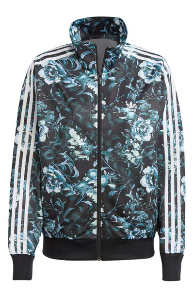 Adidas Originals Firebird Floral Track Jacket In Black/ Multicolor